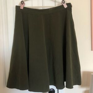 Rock Steady ModCloth 2X High Waisted A-Line Midi Skirt Olive Green